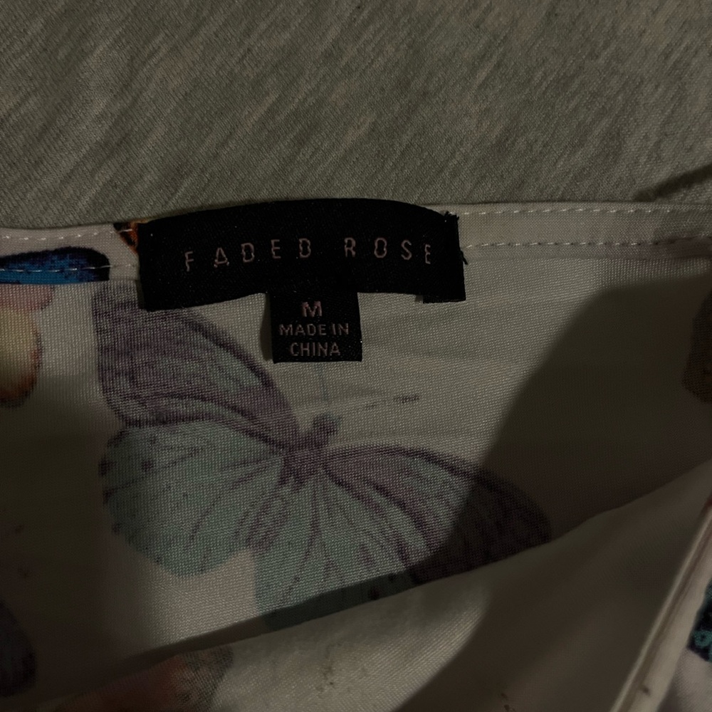 Cream Fitted Camisole with Butterfly Print - Picture 2 of 3